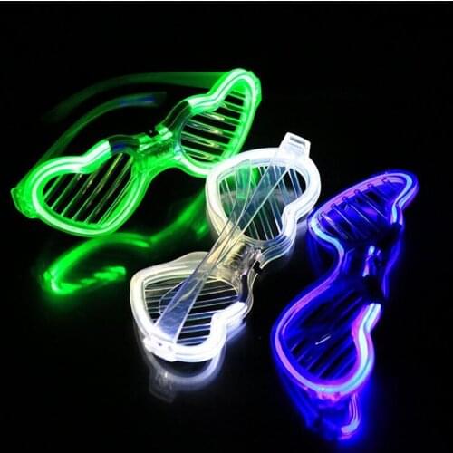 24pcs LED Neon Color Blinds Luminous Glasses Bar Club Party Wedding Christmas Concert Carnival Adult Decoration Supplies Toys