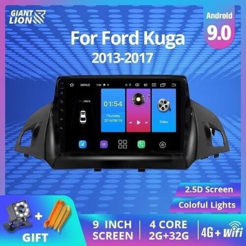 2DIN Android 9.0 Car Multimedia Player For Ford Kuga Escape 2013 2014 2016-2017 Car Radio Navigation GPS 2 Din Car DVD Player