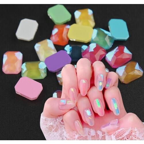 30/100Pcs Re-octagon 6x8mm Nail Art Rhinestones Fancy Crystal stones mocha colors For 3D Nail art decoration