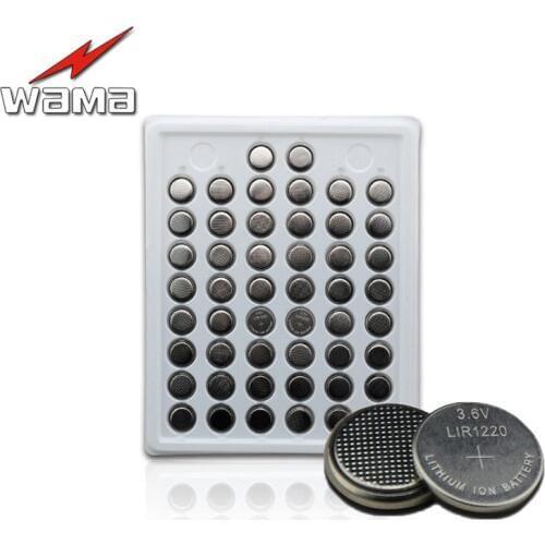 50PCS LIR1220 3.6V Rechargeable Button Batteries Can Replace the CR1220 Can Be Processed Welding Foot Laptop Battery Wholesales