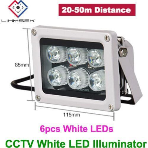 Lihmsek Free Shipping White LED 6pcs ArrayLed Light Illuminator Lamp Outdoor CCTV Fill Light Waterproof for Security Camera