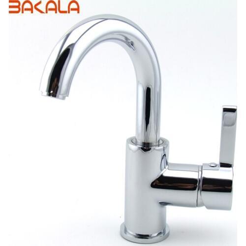 Freeshipping BAKALA contemporary Brass Chromed single handle single hole bathroom tap mixer G 7046