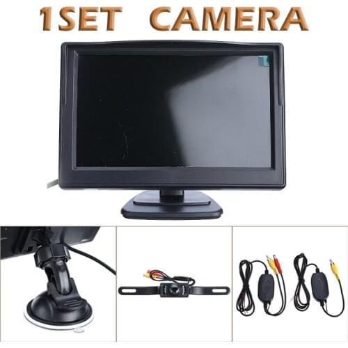 Wireless Backup Camera 5 Inch TFT LCD Car Monitor Reversing Camera Wireless Monitor Rear View Camera Infrared Night Vision LED