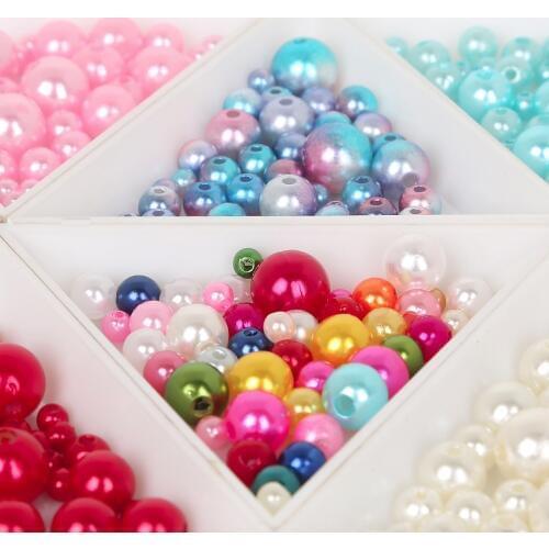 DIY Fashion Jewelry Accessory 4mm-10mm Round Mixed Imitation ABS Pearl Beads 8 Colors For Jewelry Bracelet Earring Necklace