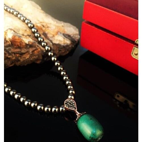 Dr Stone Natural Stone Women 'S Rose Gold Plated Turquoise Stone Necklace KRB2 372867423