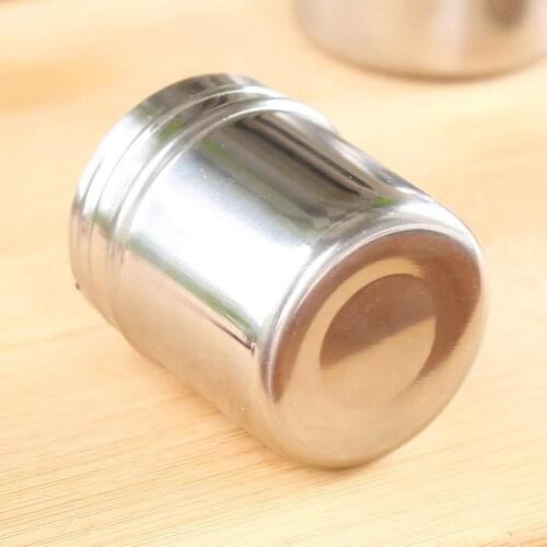 Stainless Steel Cruet Condiment Spice Jars Set Salt And Pepper Shakers Seasoning Pots Kitchen Tools Seasoning Cans