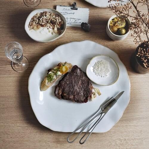 Nordic Ceramic Salad Plate Irregular White Ceramic Plate Kitchen Utensils Dinner Plate Home Cutlery