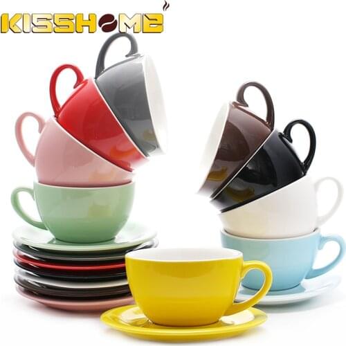 300ml Espresso Coffee Mug High-grade Ceramic Coffee Cup Dish Set Macaron European Style Cappuccino Milk Cups Latte Drinkware