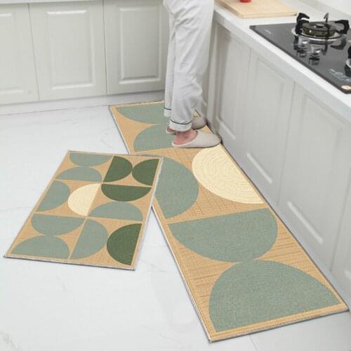 Waterproof Oil-Proof Kitchen Carpet Modern Simple Rug Door Entrance Hallway Mat Anti-Skid Bathroom Carpet Long Aisle Carpet