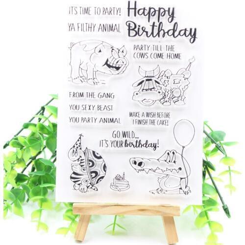 KSCRAFT Time To Party Transparent Clear Silicone Stamp/Seal for DIY scrapbooking/photo album Decorative clear stamp 481