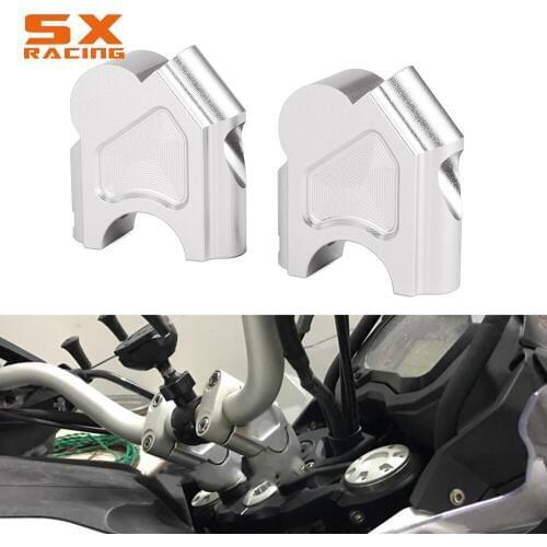 Motorcycle Silver Handlebar Riser Up Backs Moves Bracket Kit Clamp For Benelli TRK 502 TRK502 2016-2017