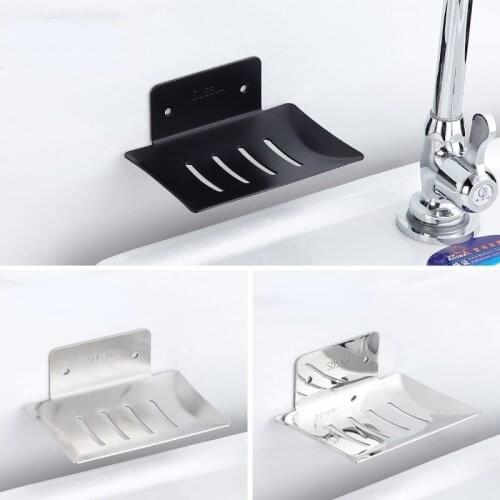 No Drilling Soap Dish Holder Wall Mounted Soap Sponge Holder for Kitchen Soap Holder Bathroom Organizer Metal Soap Holder