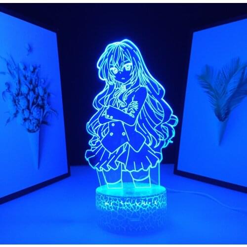 TIGER X DRAGON Room Desk 3D Lamp Anime Toradora Taiga Aisaka LED Light for Kids Brithday Gift Bedroom Decor Manga Night Light