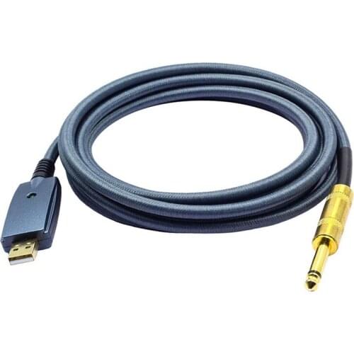 New USB to Guitar Cable Interface Male to 6.35mm Jack Electric Guitar Accessories Audio Connector Cord Adapter 3Meter