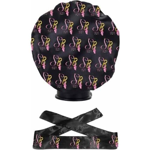 Multy Logo Sleep Bonnet For Virgin Hair Protect Satin Bonnet Comfortable Night Seep Hat Hair Loss cap Turbante Hair Accessories