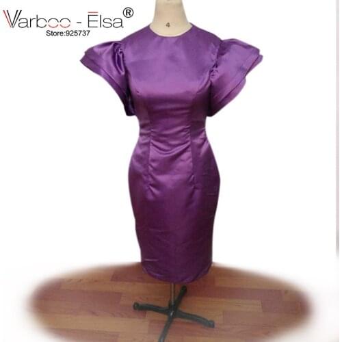 African high neck prom dress sheath tea length short prom dresses 2018 ruched backless purple prom dress robe de bal courte