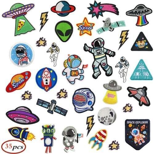 Custom Wholesale New Universe Star Embroidered Cloth Stickers Cartoon Astronaut Patch