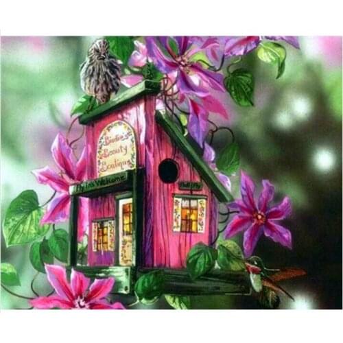 Bird aviary diamond art painting mosaic embroidery bird cage picture puzzle rhinestones stickers home decor needlework craft diy