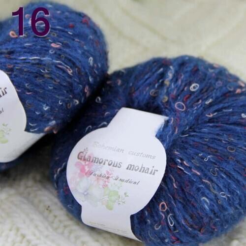 Sale 2SkeinX50gr Luxury Fluffy Soft NEW MOHAIR Shawls Hand Knit Crochet Yarn Blue 825-16-2