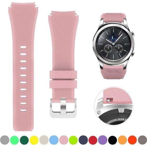 22mm 20mm Silicone Band for Samsung Gear S3 Frontier/Classic Sports Strap for Galaxy Watch 46mm 42mm Huawei Watch Gt Band
