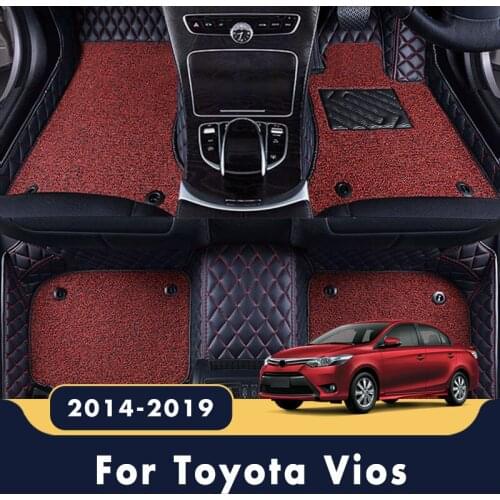 RHD For Toyota Vios Yaris 2019 2018 2017 216 2015 2014 Double Layer Wire Loop Car Floor Mats Carpets Auto Interior Accessories