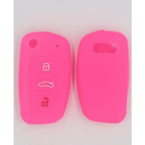 2PC Silicone Car Old Key Fob Cover Case Fit For Audi A2 A3 S3 A4 S4 A6 S6 RS6 A8 Tt Allroad Flip Folding Remote Holder