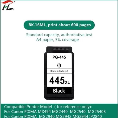 Compatible PG-445 PG445 CL-446 XL Ink Cartridge for Canon PG 445 CL446 for Canon PIXMA MX494 MG2440 MG2940 MG2540 MG2540S IP2840