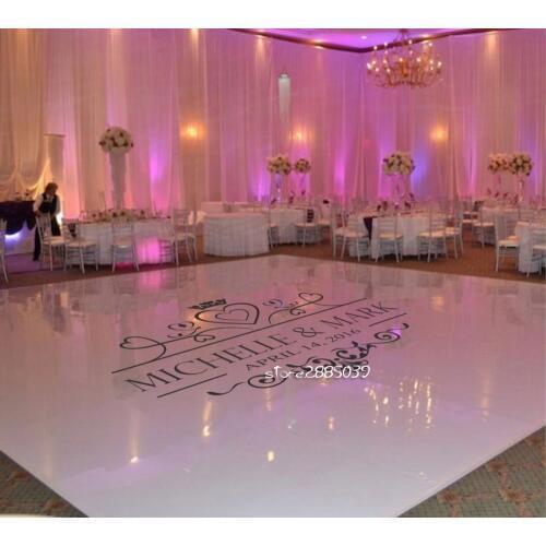 Wedding Floor Sticker Personalised Name Vinyl Removable Floor Decals Custom Size Available Wedding decor Party floor ZA100C
