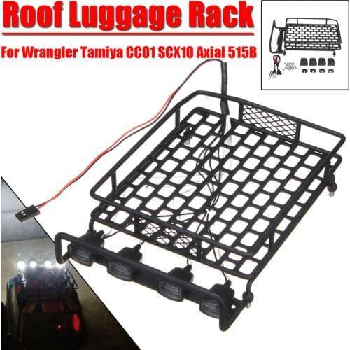 Luggage Tray Roof Rack with LED Light for CC01 SCX10 Axial 515B