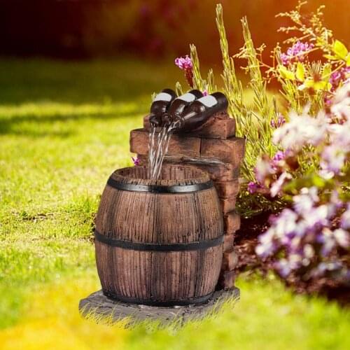 New Resin Outdoor Fountain Self-Circulating Water Decoration Statue Home Office Desktop Spray Humidifier Decoration 2021