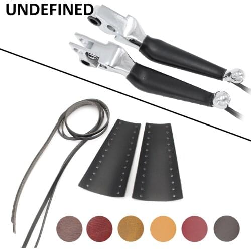 Universal Motorcycle Brake Clutch Lever Cover Black Heavy Duty PU Leather Lever Protector For Harley Sportster Dyna Cafe Racer