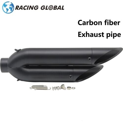 ALCON-Racing Exhaust Muffler Pipe Universal Two Holes Carbon Steel For Motorbikes Exhaust Escape Large displacement