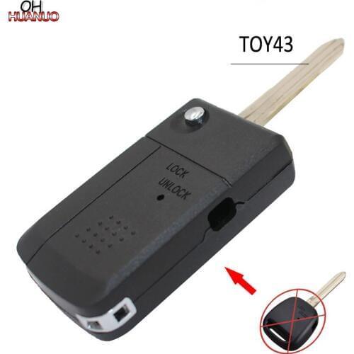 Replacement Modified Folding flip Remote Key Shell Side 1 Button key case fob For Toyota Length 45mm TOY43 blade