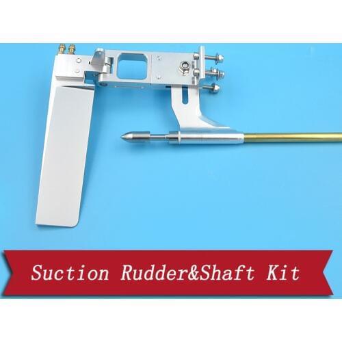 RC Boat Parts 4mm Flex Strut Shaft+110mm Aluminum Steering Suction Rudder+Brass Bushing+Drive Dog+Propeller Nut Assembly Kit