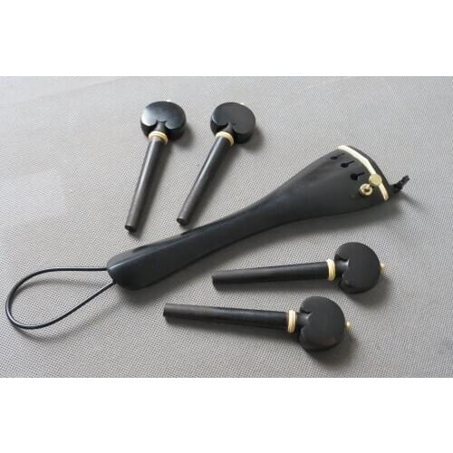 1 set of cello ebony accessories, cello pulling plate, shaft, fine tuning tail rope