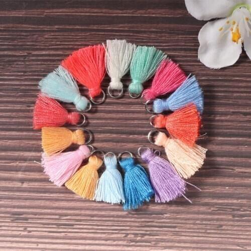10pcs/Lot 1.5cm cotton thread mini tassel DIY Bohemian jewelry production bracelet necklace treasure hunt tassel pendant tassel