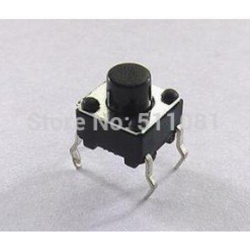 100pcs 6x6x4.3mm Micro Tact Switch Tactile Push Button Switch IC SW 6x6mm Height 4.3mm SPST-NO transistor