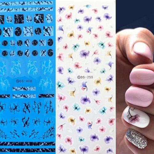 1pcs Embossed cute flower 3d nail sticker animal palnts pattern Decals for Nail Art DIY Transfer Sticker cheap product