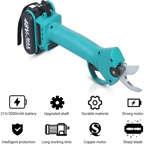 21V Cordless Shear Pruner Electric Pruning Shears Pruner Power Pruner Brushless Motor Garden Branch Trimming and Pruning Cutters