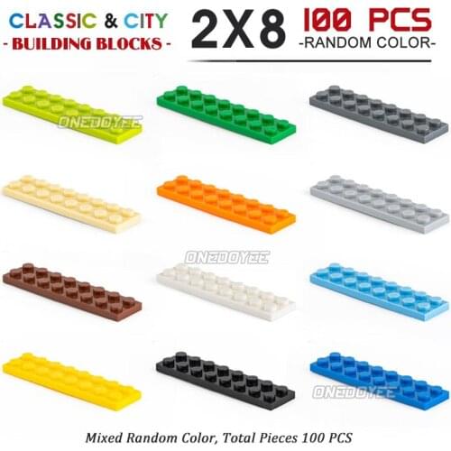 2X8 Classic Building Blocks For Children Toys Colorful Building Blocks City DIY Creative Bricks Bulk Bricks100-500PCS