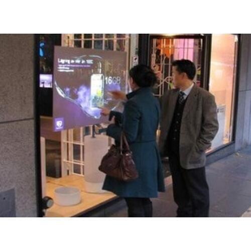 37" 10 touches transparent Interactive Touch Foil Film, Flexible touch screen foil film can be laminated onto glass