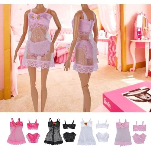 4 Sets Assorted Colors Fashion Girl Doll Toy Summer Beach Bathing Bikini Suits Clothes Accessories for Barbie Kids Toys Gifts