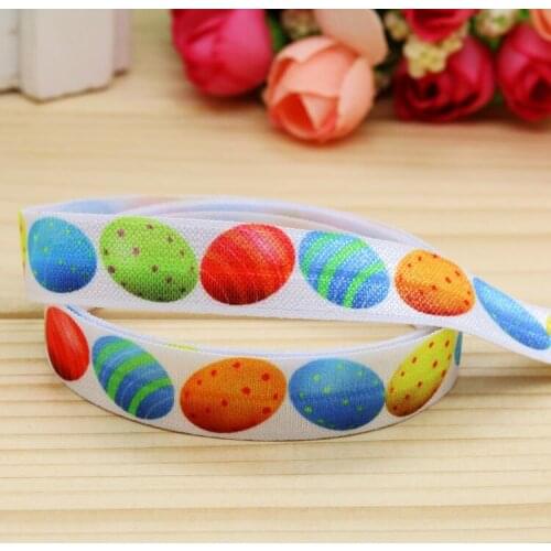 5/8'' Free shipping Fold Elastic FOE easter printed headband headwear hairband diy decoration wholesale OEM P5145