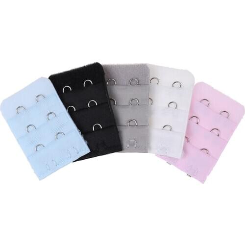 5pcs/10pcs 3 Rows 2 Hooks Or 1 Rows 3 Hooks Bra Extender Nylon Clasp Extension Elastic On Strap Soft Bra Band