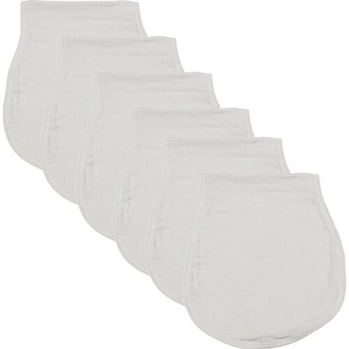 6 Pcs Infants Washcloth Face Towels Baby Newborn Muslin Burp Cloth Feeding Bibs