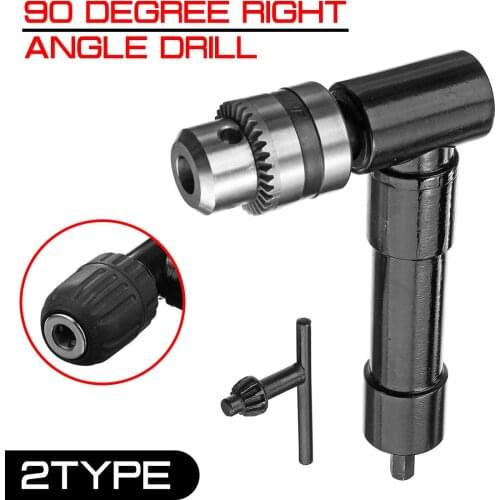 90 Degree Drill Right Angle Bend Extension Adaptor Right Angle Electric drill Keyless three-jaw chuck corner Impact Adapter