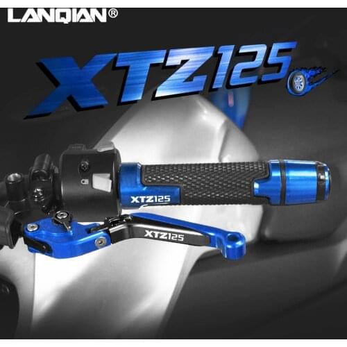 For Yamaha XTZ125 Motorcycle Accessories Aluminum Brake Clutch Levers & Handlebar Handle Grips XTZ 125 2014 2015 Parts