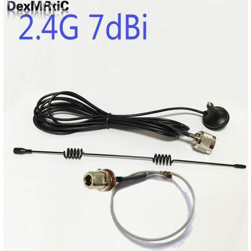 Wifi Antenna 2.4G 7dbi high gain with Omni N connector signal Strengthen +N type female bulkhead switch ufl/ipx RF cable