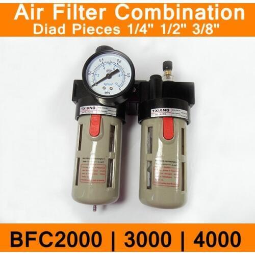 BFC2000 BFC3000 BFC4000 Air Filter Combination Port Size 1/4" 3/8" 1/2" Pneumatic Source Treatment Unit BFR + BL Lubricator