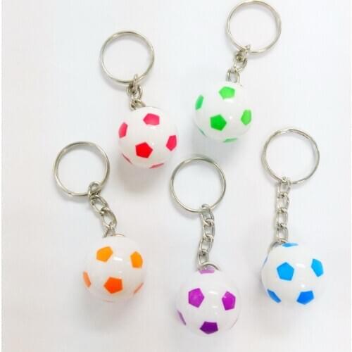 5pc Key Ring with 2cm Mini Football Soccer E395 Vintage Charm Favour Pinata School Bag Party Favor Gift Novelty Birthday Prize